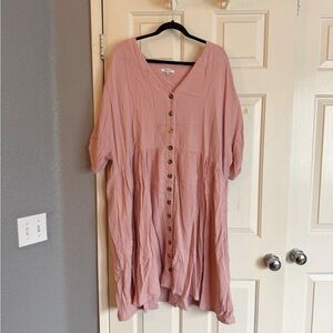 Madewell Pink Button-Down Dress 3x